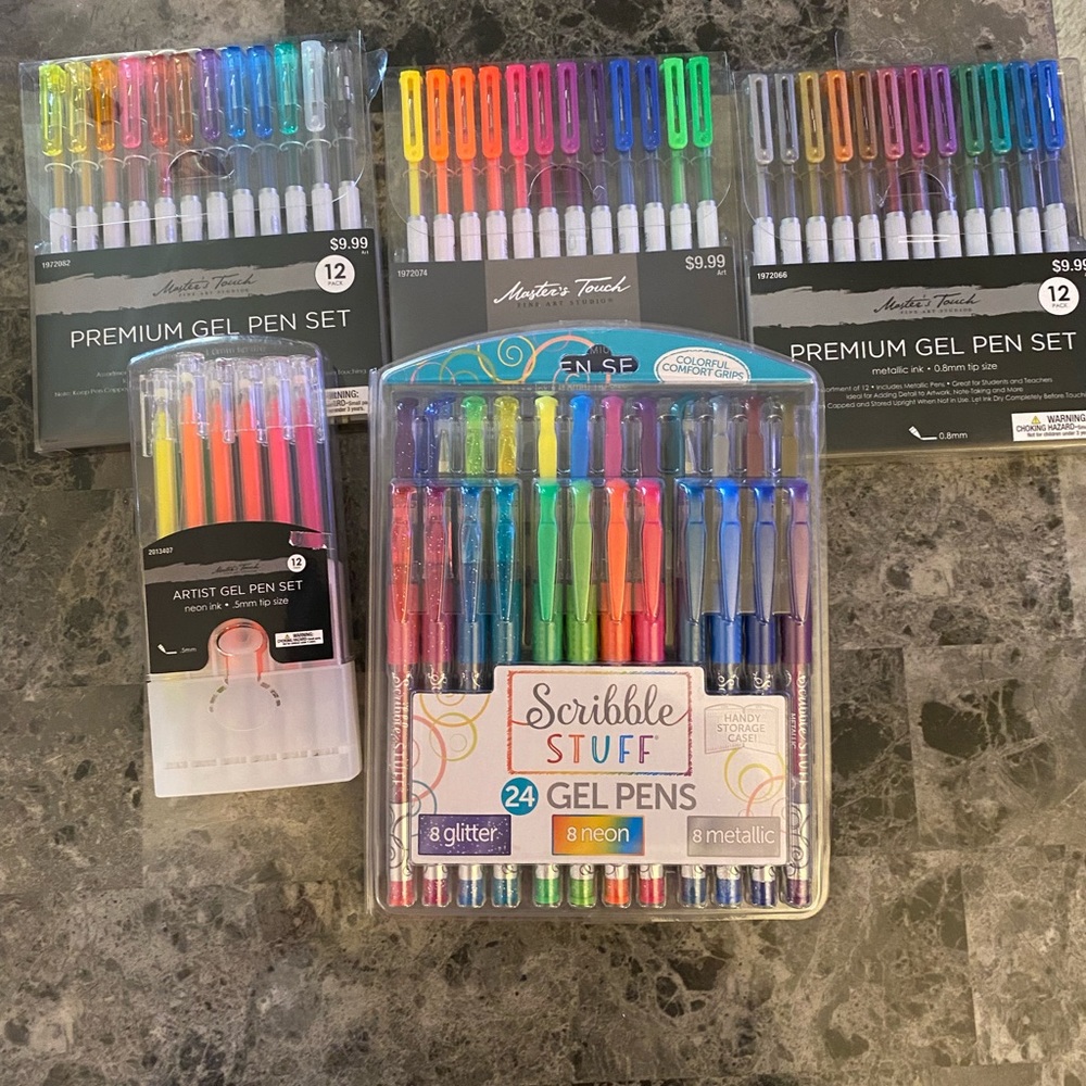 NWT! Gel pens for adult coloring etc. Neon, Metallic, Glitter